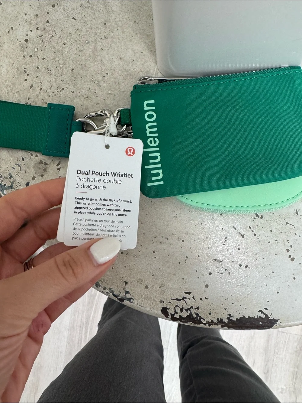 lululemon athletica Mint Green and Teal Double Pouch Wristlet